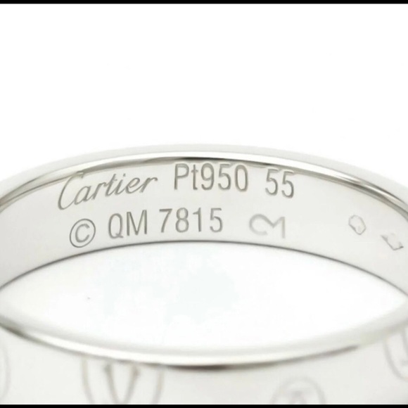 Listing ends Monday 10.9. Platinum Cartier Happy Birthday Ring! Pristine! - Picture 6 of 6